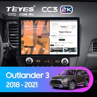 Штатная магнитола Teyes CC3 2K 6/128 Mitsubishi Outlander 3 (2018-2021) (11")