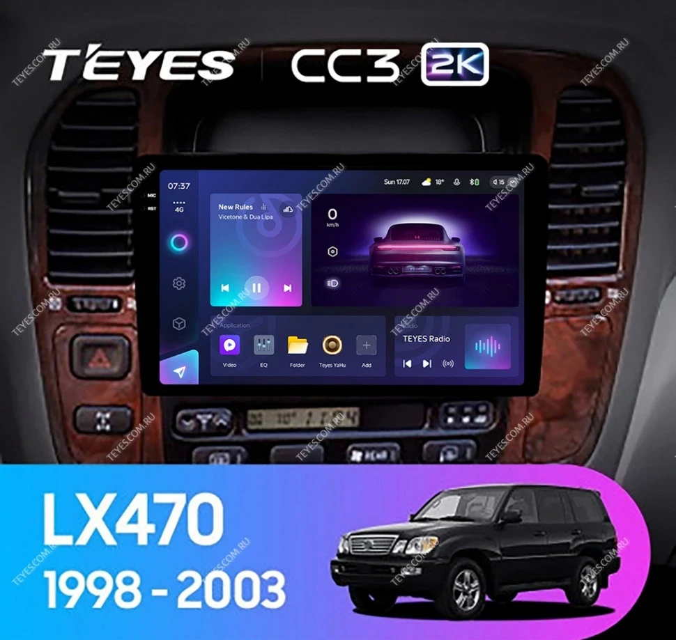 Штатная магнитола Teyes CC3 2K 360 6/128 Lexus LX470 J100 (1998-2003) F2