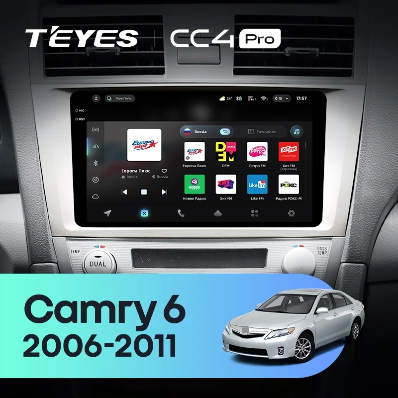 Штатная магнитола Teyes CC4 Pro 12/256 Toyota Camry 6 XV 40 (2006-2011) F2