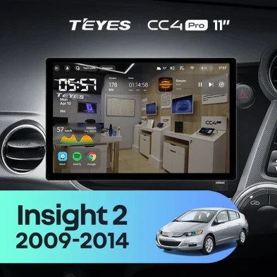Штатная магнитола Teyes CC4 Pro 12/256 Honda Insight 2 (2009-2014) Правый руль (11")