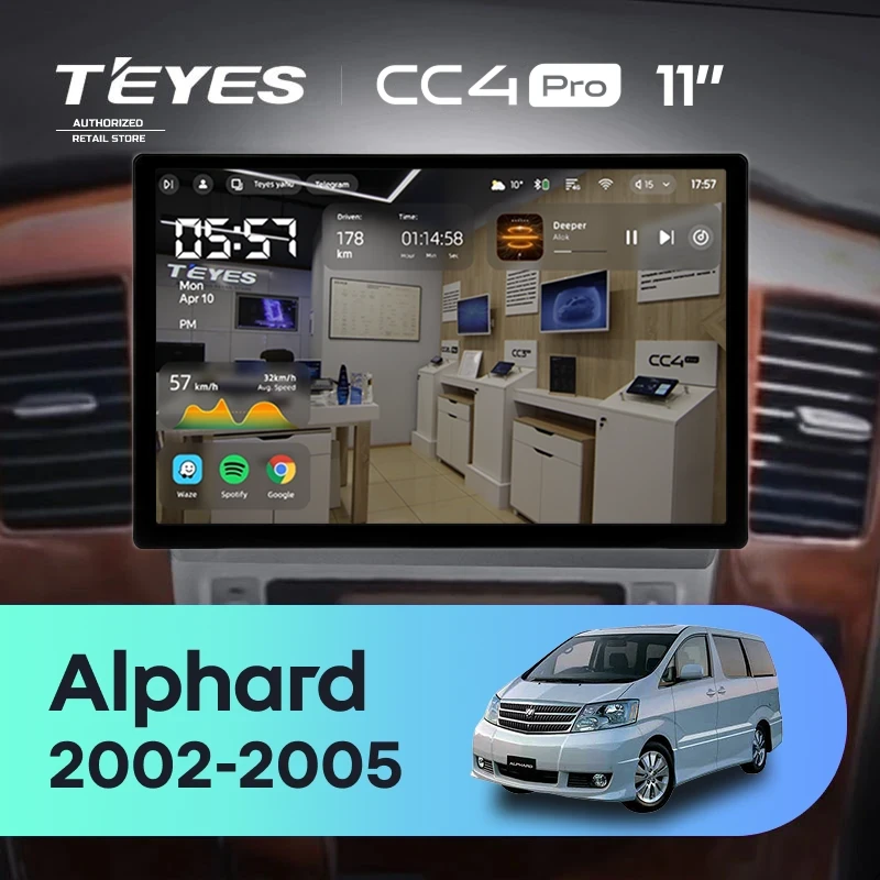 Штатная магнитола Teyes CC4 Pro 12/256 Toyota Alphard 1 H10 (2002-2005) F1 (11")
