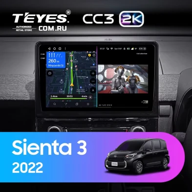 Штатная магнитола Teyes CC3 2K 360 6/128 Toyota Sienta 3 (2022-2023)