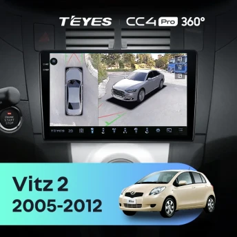 Штатная магнитола Teyes CC4 Pro 360 12/256 Toyota Vitz 2 XP90 (2005-2012) F2