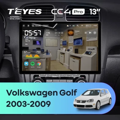 Штатная магнитола Teyes CC4 Pro 8/128 Volkswagen Golf (2003-2009) (13")