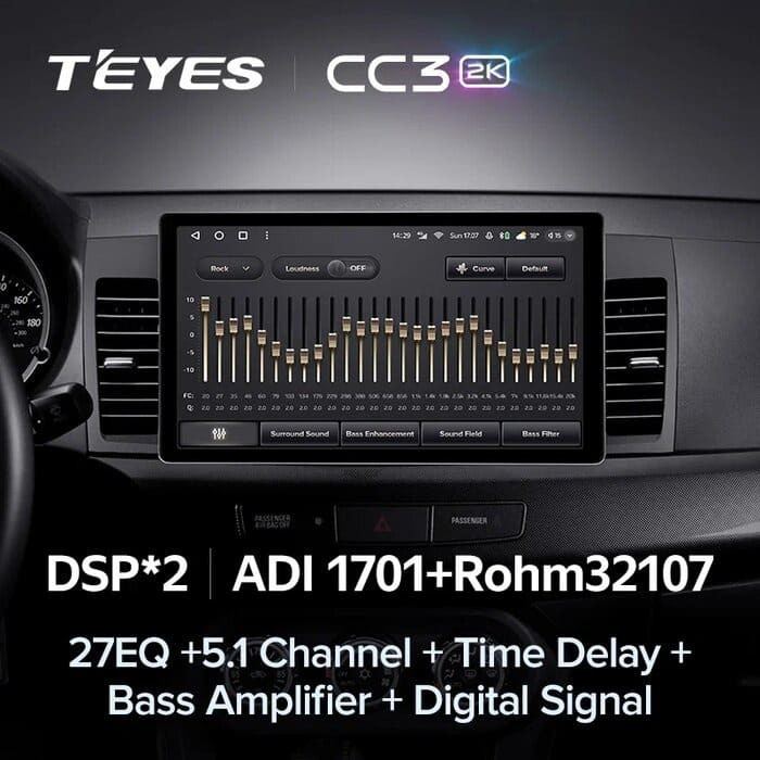 Штатная магнитола Teyes CC3 2K 4/64 Mitsubishi Lancer 10 CY (2007-2012) Тип-A (11")