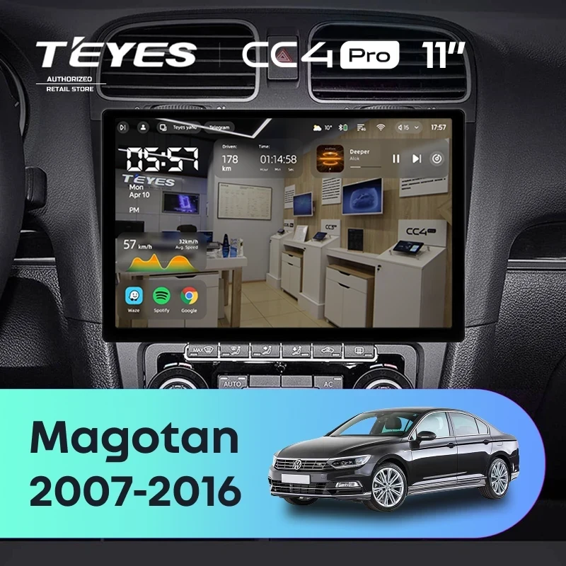 Штатная магнитола Teyes CC4 Pro 12/256 Volkswagen Magotan (2007-2016) (11")