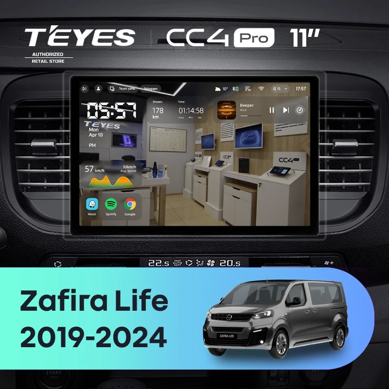 Штатная магнитола Teyes CC4 Pro 8/128 Opel Zafira Life (2019-2024) (11")