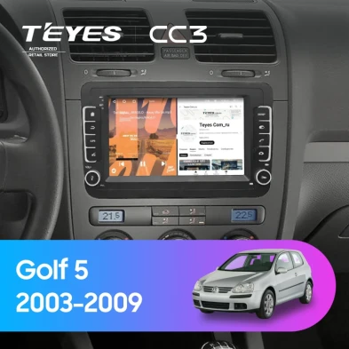 Штатная магнитола Teyes CC3 4/32 Volkswagen Golf 5 (2003-2009) (с кнопками) 7"
