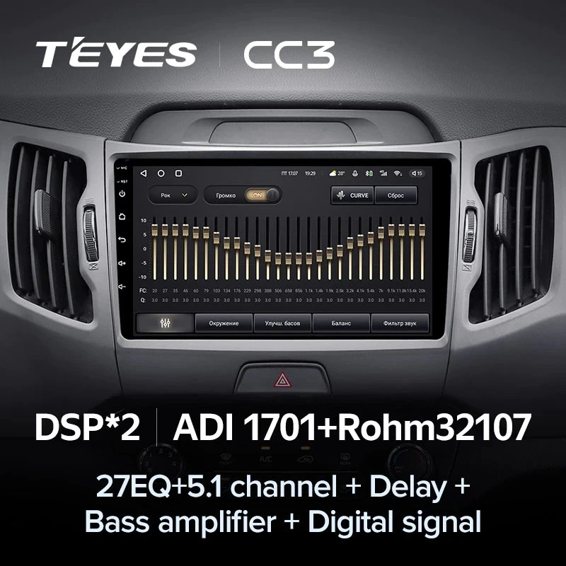 Штатная магнитола Teyes CC3 4/32 Kia Sportage 3 SL (2010-2016) Тип-A