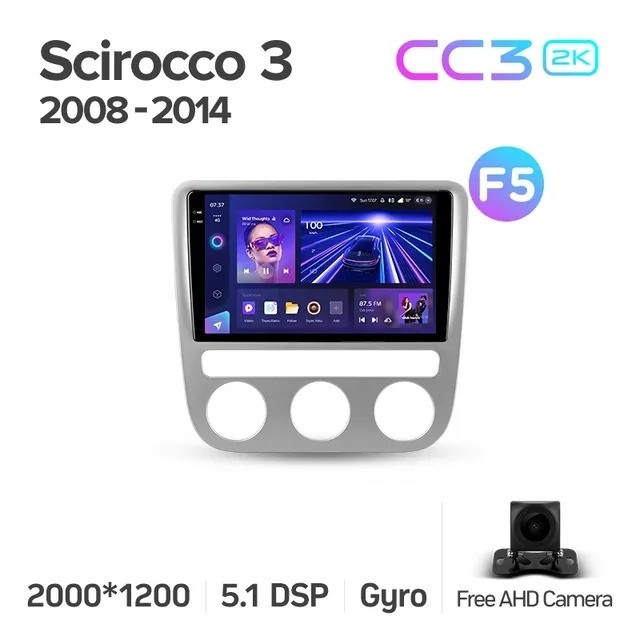 Штатная магнитола Teyes CC3 2K 360 6/128 Volkswagen Scirocco 3 Mk3 (2008-2014) F5