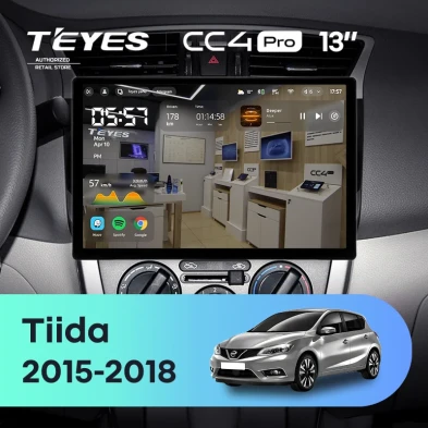 Штатная магнитола Teyes CC4 Pro 8/128 Nissan Tiida C13 (2015-2018) (13")
