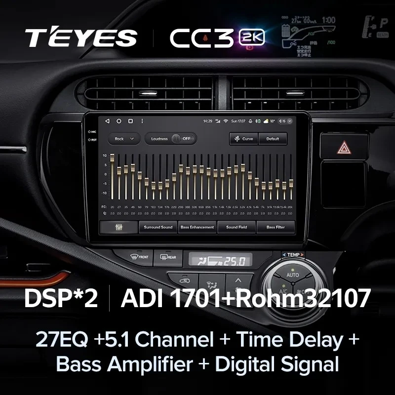 Штатная магнитола Teyes CC3 2K 4/64 Toyota Aqua (2011-2017) Правый руль