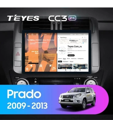 Штатная магнитола Teyes CC3 2K 4/64 Toyota Land Cruiser Prado 150 (2009-2013) F2 Тип-A (13")