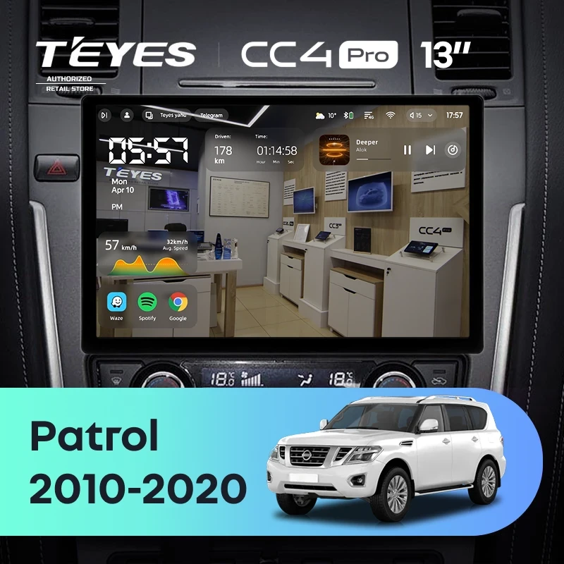 Штатная магнитола Teyes CC4 Pro 8/128 Nissan Patrol Y62 (2010-2020) F2 (13")