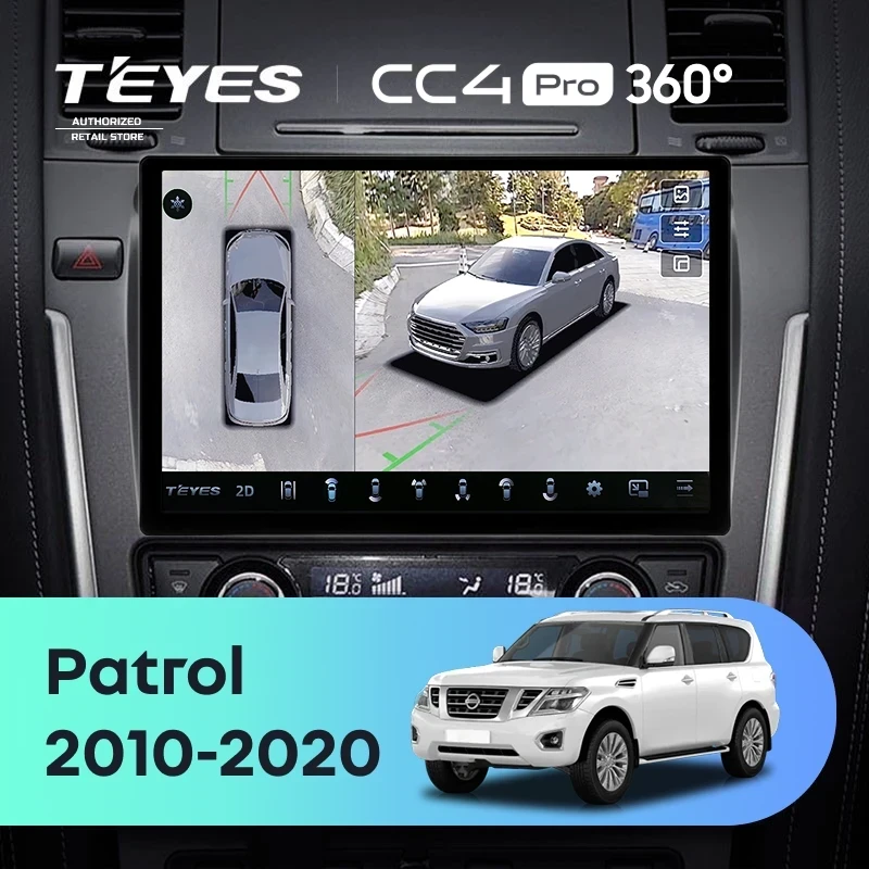Штатная магнитола Teyes CC4 Pro 360 12/256 Nissan Patrol Y62 (2010-2020) F2 (11")