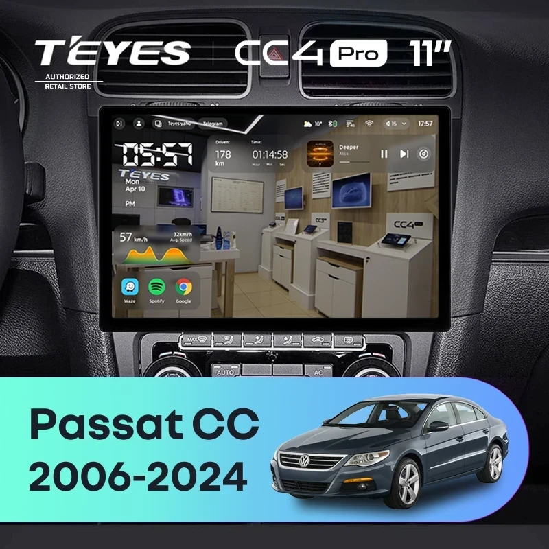 Штатная магнитола Teyes CC4 Pro 12/256 Volkswagen Passat CC (2006-2024) (11")