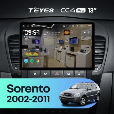 Штатная магнитола Teyes CC4 Pro 12/256 Kia Sorento BL (2002-2011) (13")
