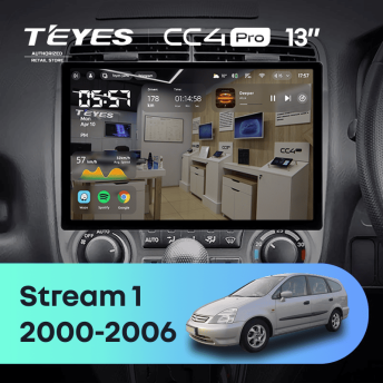 Штатная магнитола Teyes CC4 Pro 8/128 Honda Stream 1 (2000-2006) F2 (13")