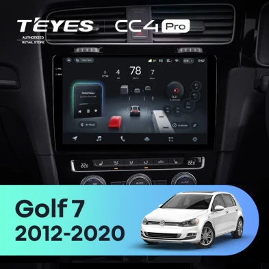 Штатная магнитола Teyes CC4 Pro 12/256 Volkswagen Golf 7 MK7 (2012-2020) Правый руль