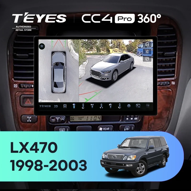 Штатная магнитола Teyes CC4 Pro 360 12/256 Lexus LX470 J100 (1998-2003) F2 (11")