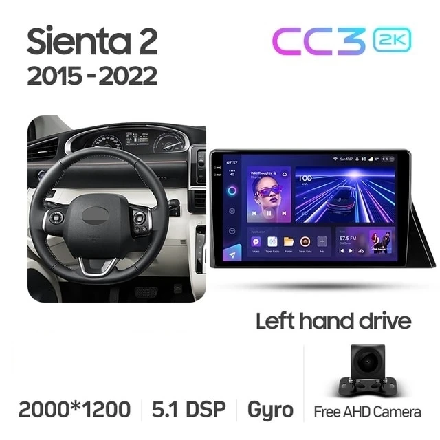 Штатная магнитола Teyes CC3 2K 360 6/128 Toyota Sienta 2 XP170 (2015-2022)