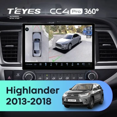 Штатная магнитола Teyes CC4 Pro 360 12/256 Toyota Highlander 3 XU50 (2013-2018) (11")