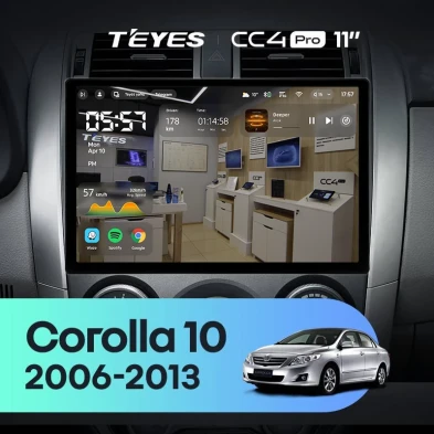 Штатная магнитола Teyes CC4 Pro 8/128 Toyota Corolla 10 E140 E150 (2006-2013) Тип-B (11")