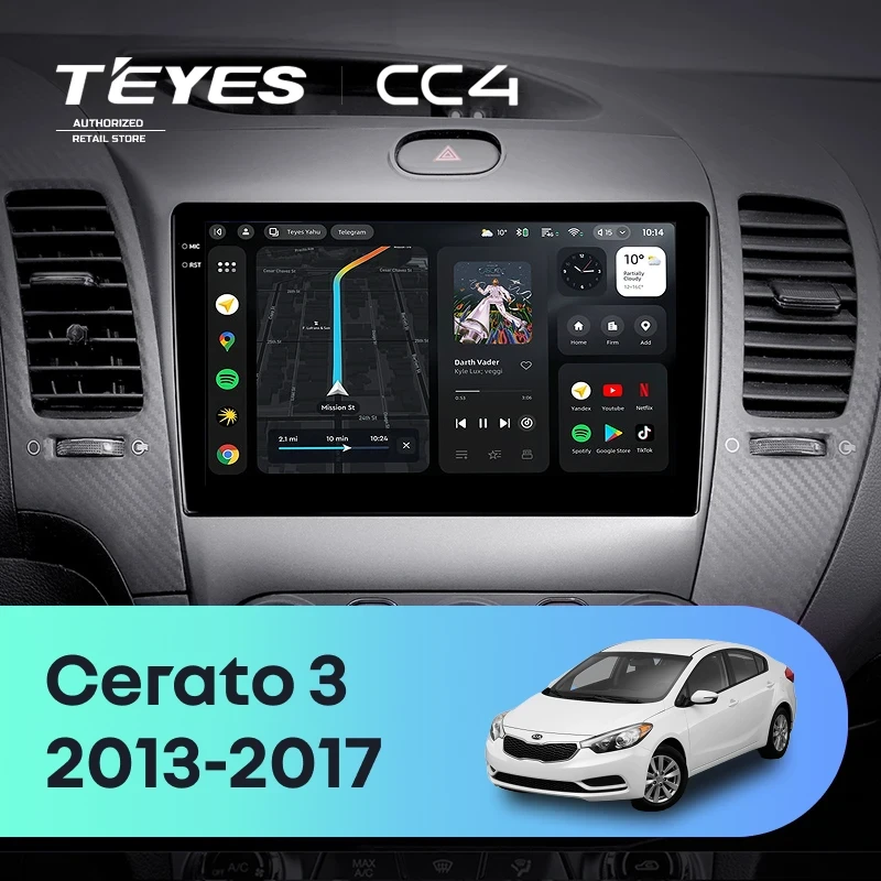 Штатная магнитола Teyes CC4 6/64 Kia Cerato 3 YD (2013-2017) F3