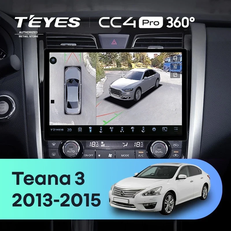 Штатная магнитола Teyes CC4 Pro 360 12/256 Nissan Teana J33 (2013-2015) Тип-B (11")
