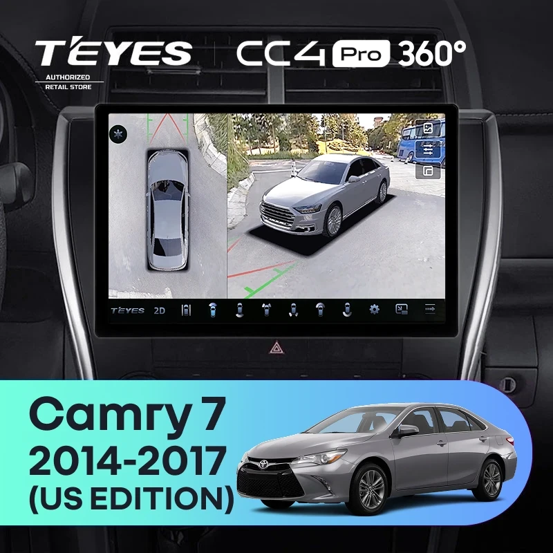 Штатная магнитола Teyes CC4 Pro 360 8/128 Toyota Camry 7 XV 50 55 (2014-2017) (North America) F5 (11")
