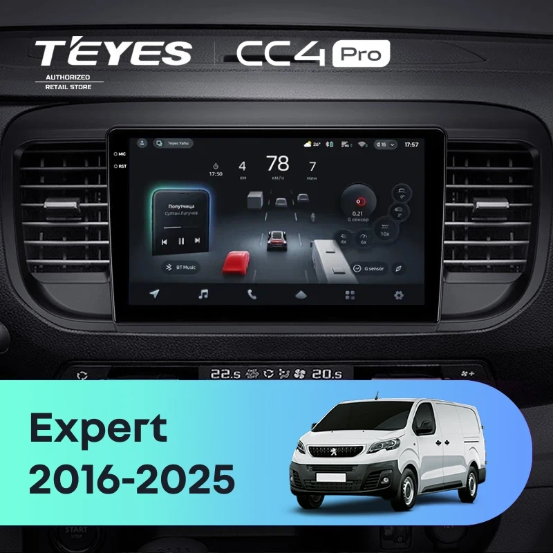 Штатная магнитола Teyes CC4 Pro 8/128 Peugeot Expert (2016-2026)