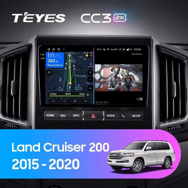 Штатная магнитола Teyes CC3 2K 6/128 Toyota Land Cruiser 200 (2015-2020) F2