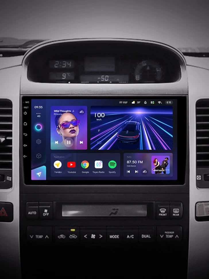 Штатная магнитола Teyes CC3 4/32 Toyota Land Cruiser Prado J120 (2004-2009) F1 Тип-B