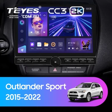 Штатная магнитола Teyes CC3 2K 6/128 Mitsubishi Outlander Sport (2015-2026) Тип-B (13" с кнопками)