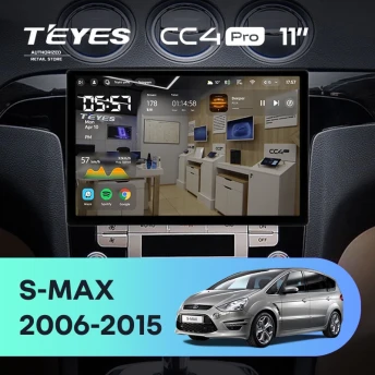 Штатная магнитола Teyes CC4 Pro 12/256 Ford S-MAX 1 (2006-2015) F1 (11")