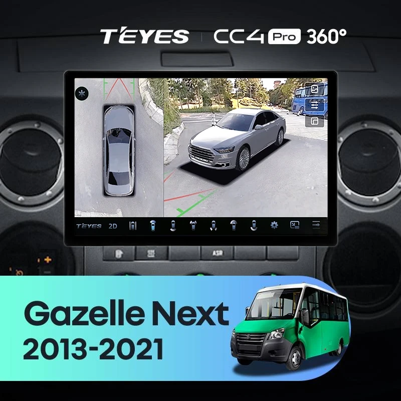 Штатная магнитола Teyes CC4 Pro 360 8/128 для GAZ Gazelle Next (2013-2021) F3 (13")