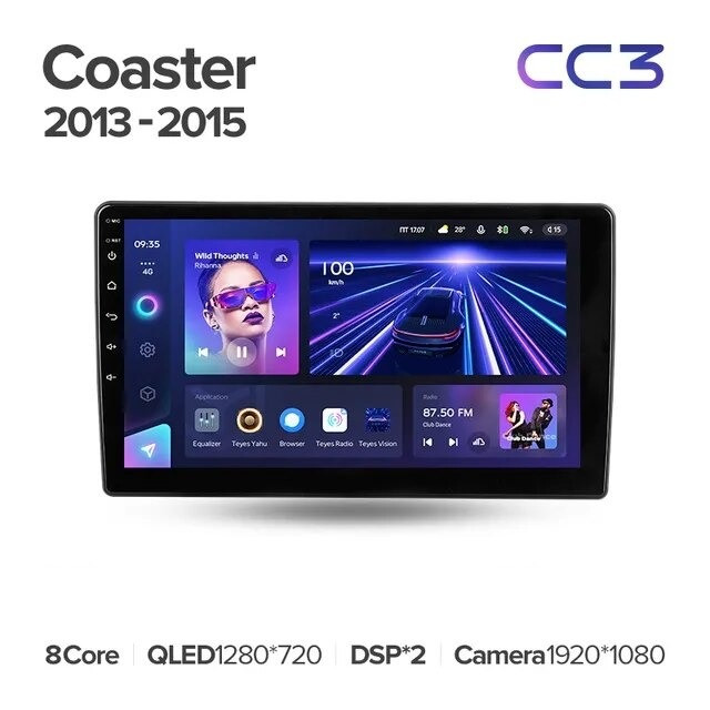 Штатная магнитола Teyes CC3 4/32 Toyota Coaster (2013-2015)