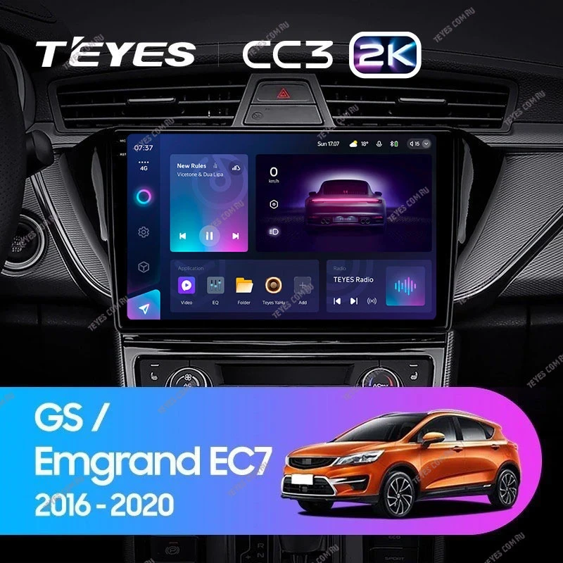 Штатная магнитола Teyes CC3 2K 6/128 Geely Emgrand EC7 (2018-2020) F2