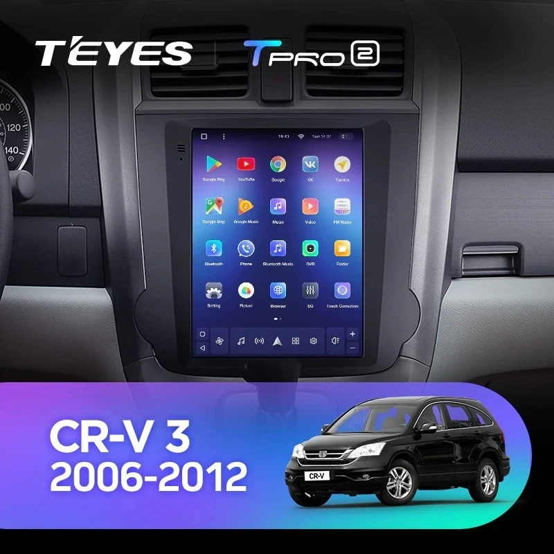 Штатная магнитола Tesla style Teyes TPRO 2 3/32 Honda CR-V 3 RE (2006-2012) Тип-B
