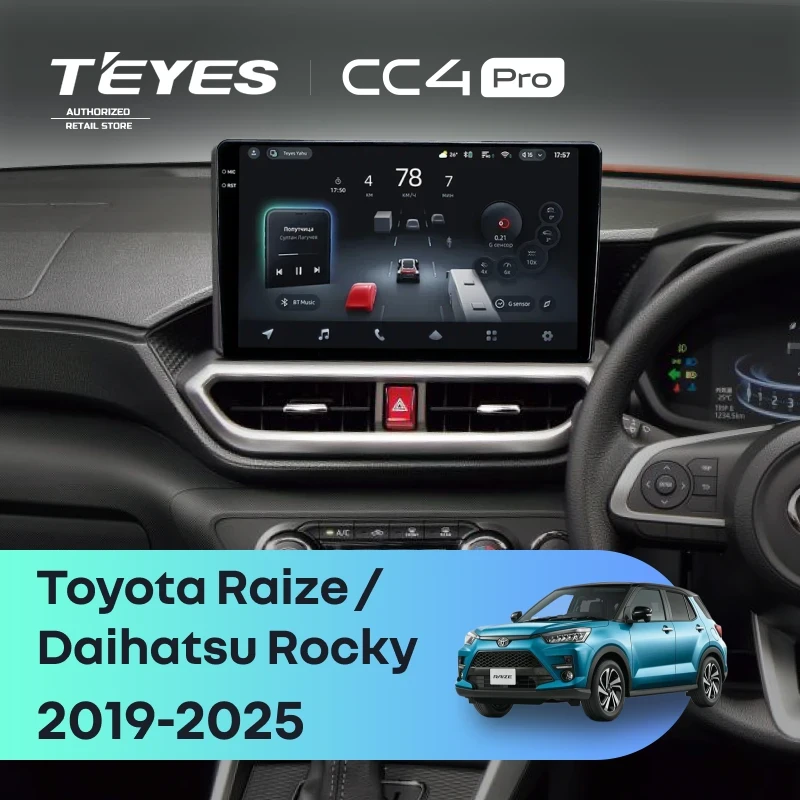 Штатная магнитола Teyes CC4 Pro 8/128 Toyota Raize (2019-2026) F2 Правый руль