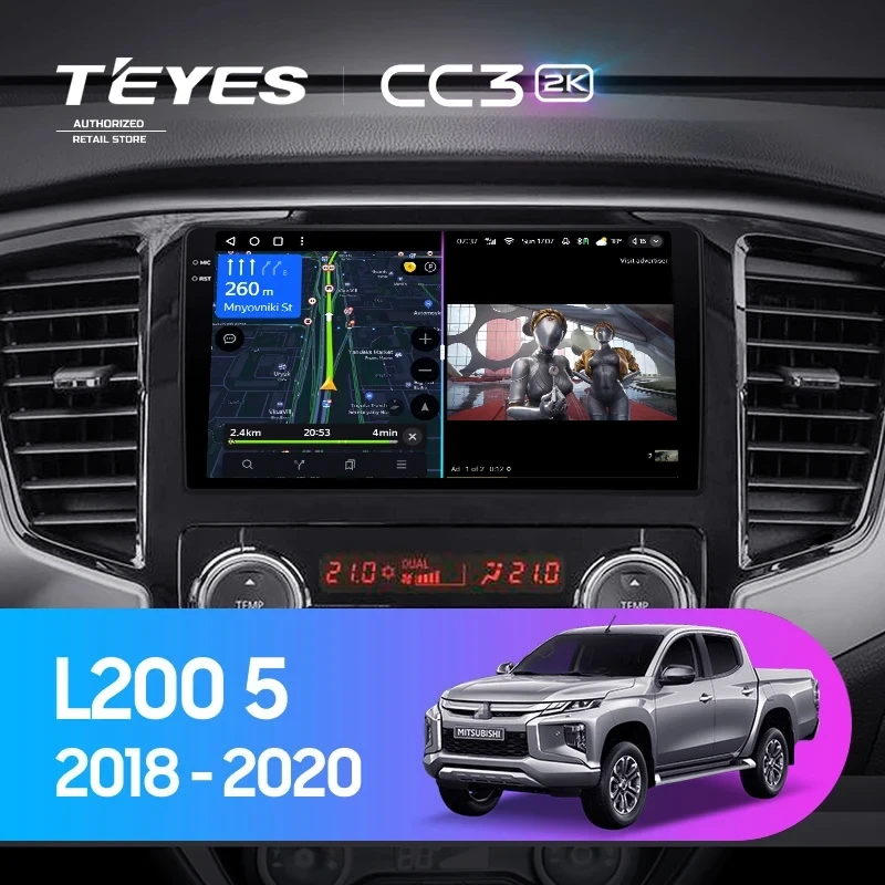 Штатная магнитола Teyes CC3 2K 4/64 Mitsubishi L200 5 (2018-2020) F1