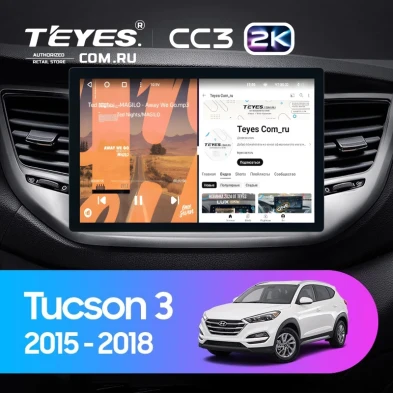 Штатная магнитола Teyes CC3 2K 4/32 Hyundai Tucson 3 (2015-2018) Тип-A (11")