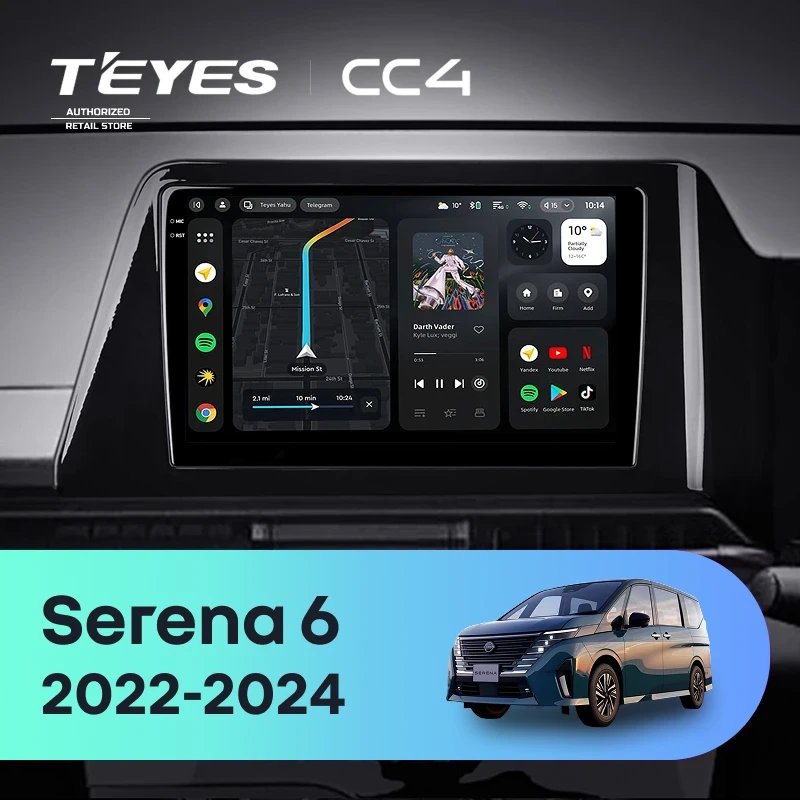 Штатная магнитола Teyes CC4 6/64 Nissan Serena 6 C28 (2022-2024)