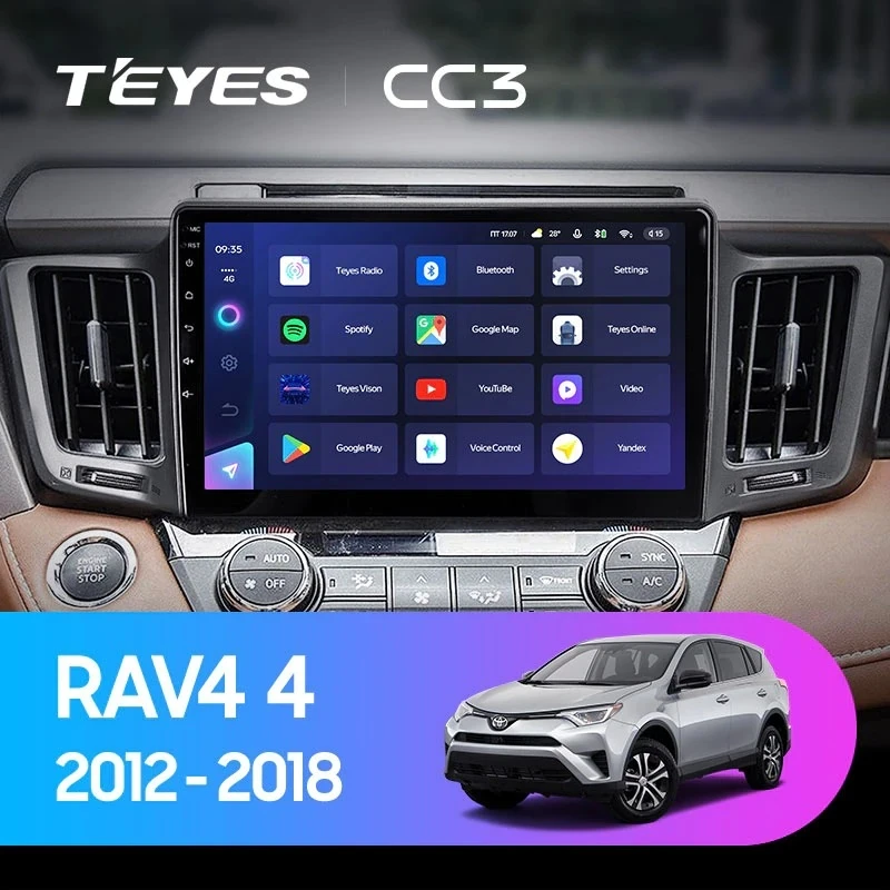 Штатная магнитола Teyes CC3 6/128 Toyota RAV4 (2012-2018)