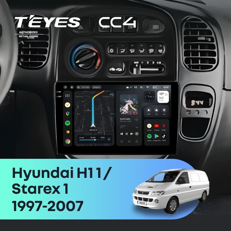 Штатная магнитола Teyes CC4 8/128 Hyundai Starex 1 (1997-2007)