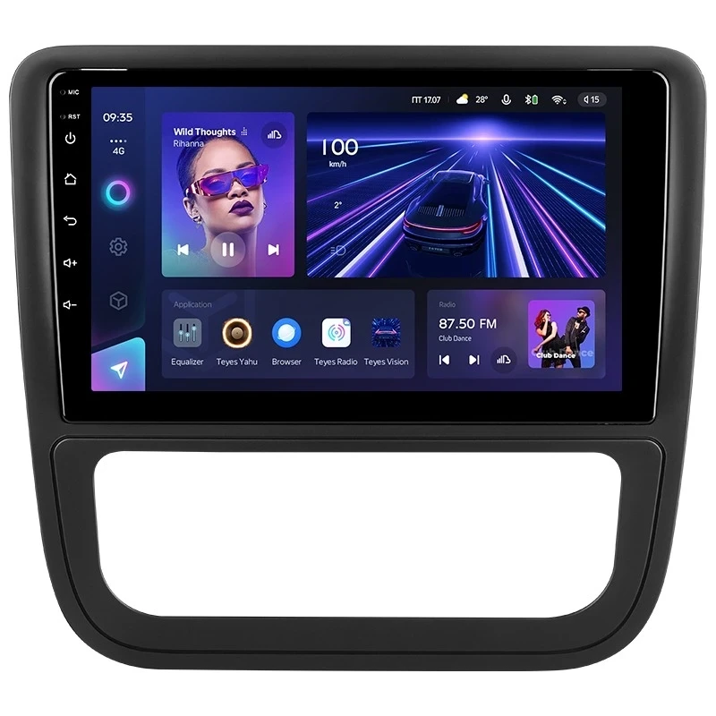 Переходная рамка Volkswagen Scirocco 3 Mk3 (2008-2014) F1 (чёрная) (9")