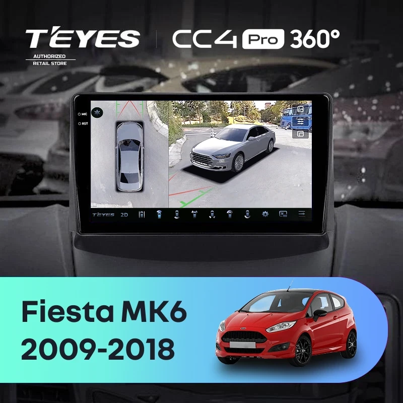Штатная магнитола Teyes CC4 Pro 360 8/128 Ford Fiesta 6 (2009-2018) F1 Тип-B