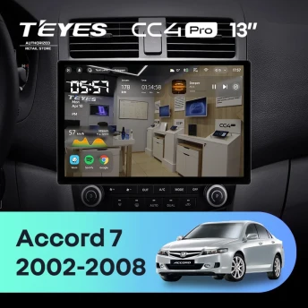 Штатная магнитола Teyes CC4 Pro 8/128 Honda Accord 7 (2002-2008) F2 (13")
