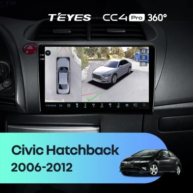 Штатная магнитола Teyes CC4 Pro 360 8/128 Honda Civic Hatchback (2006-2012)