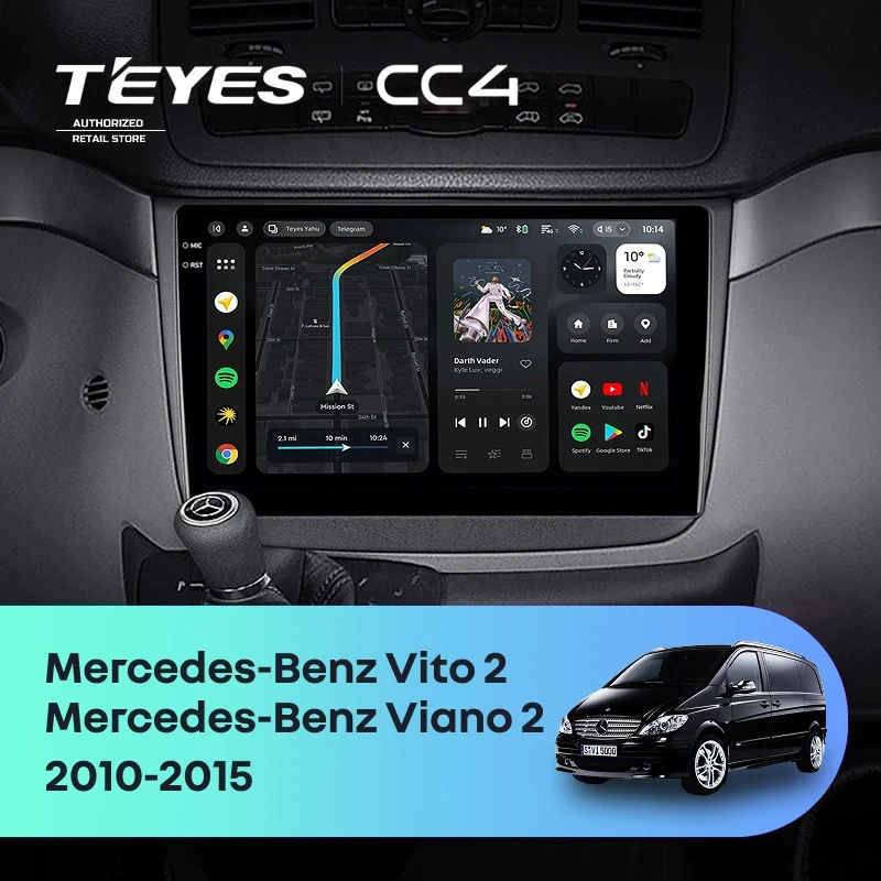 Штатная магнитола Teyes CC4 Pro 12/256 Mercedes-Benz Vito W639 (2010-2015) (11")